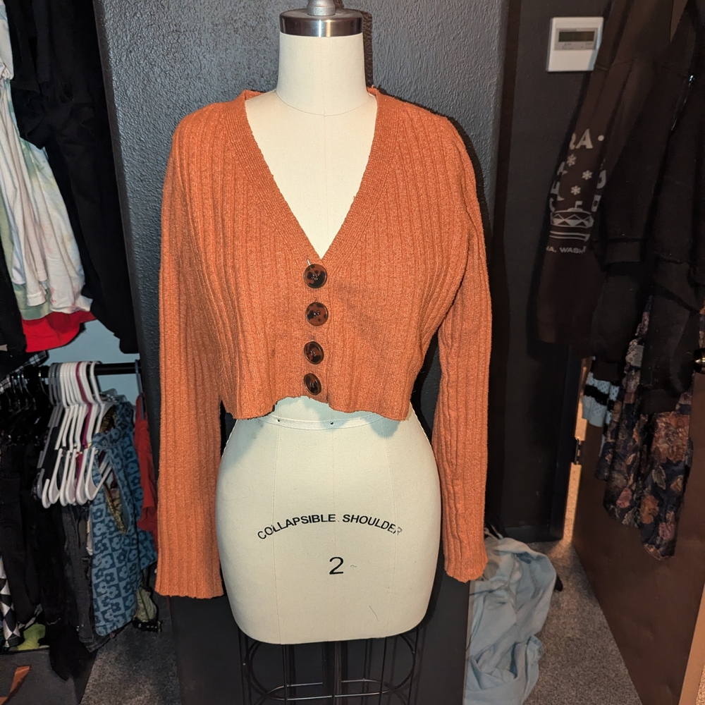 Urban Outfitters Cropped Orange Sweater
